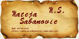 Mateja Šabanović vizit kartica